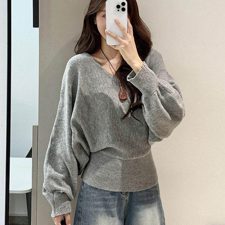 ウエストリボンルーズニット