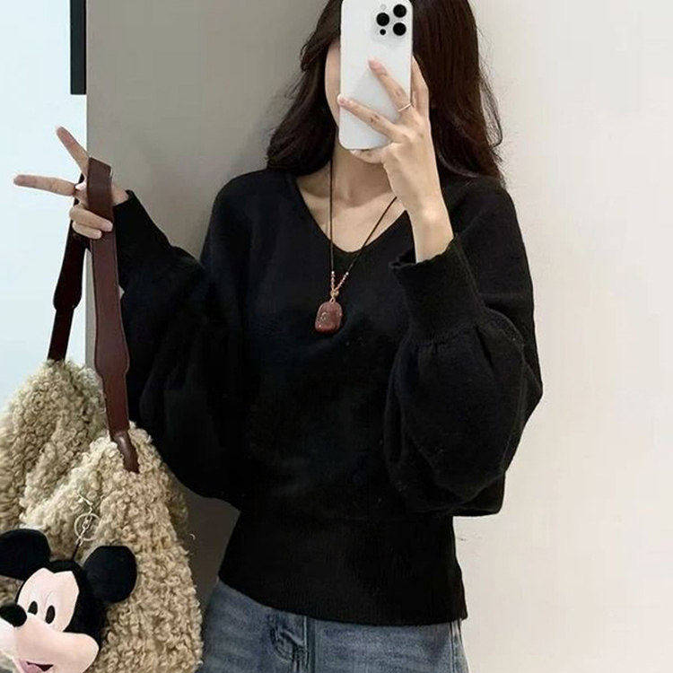 ウエストリボンルーズニット