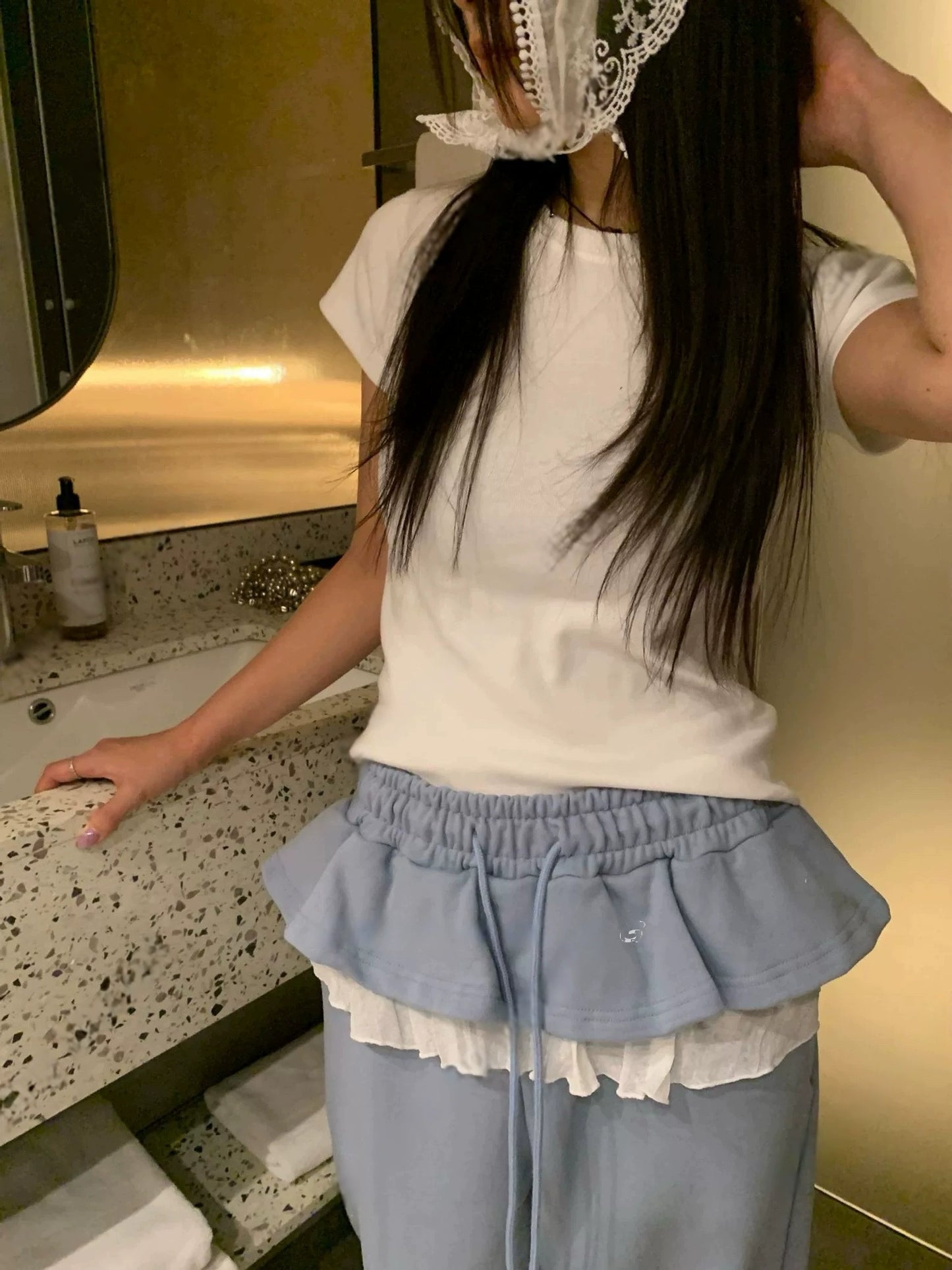 ドッキングレーススカートスウェットパンツ