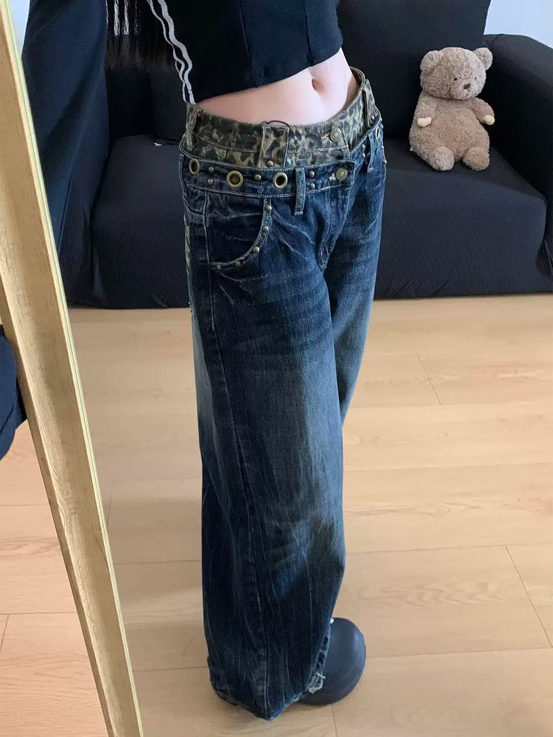 ストリートレオパードアクセントデニム