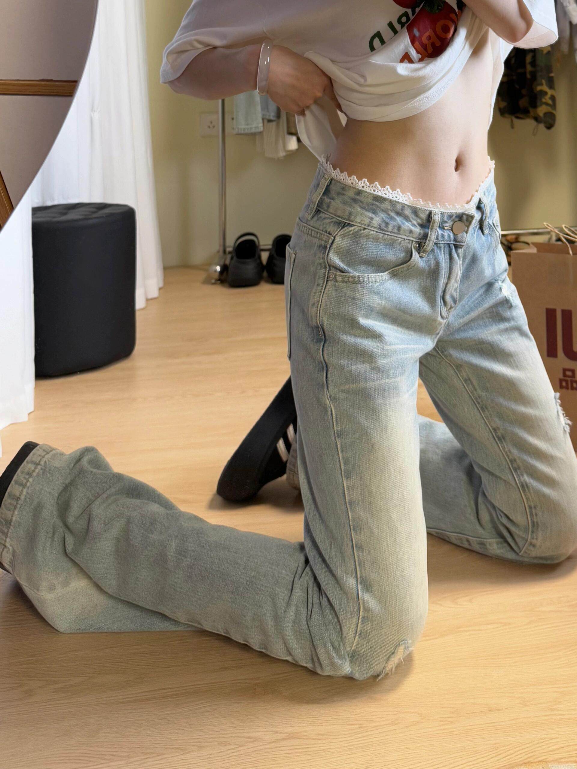 レースレイヤード ヴィンテージデニム