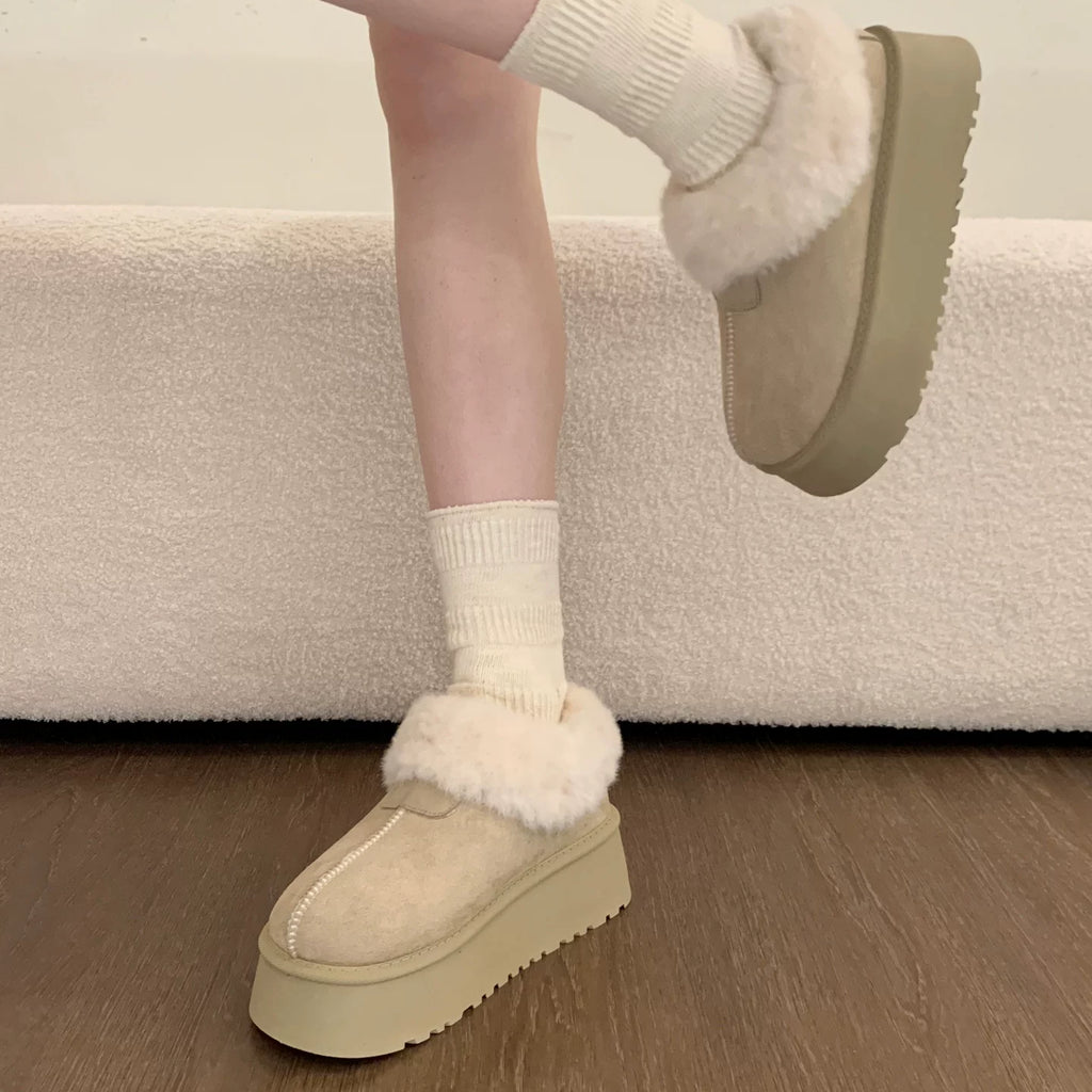 スノーファー ショートブーツ