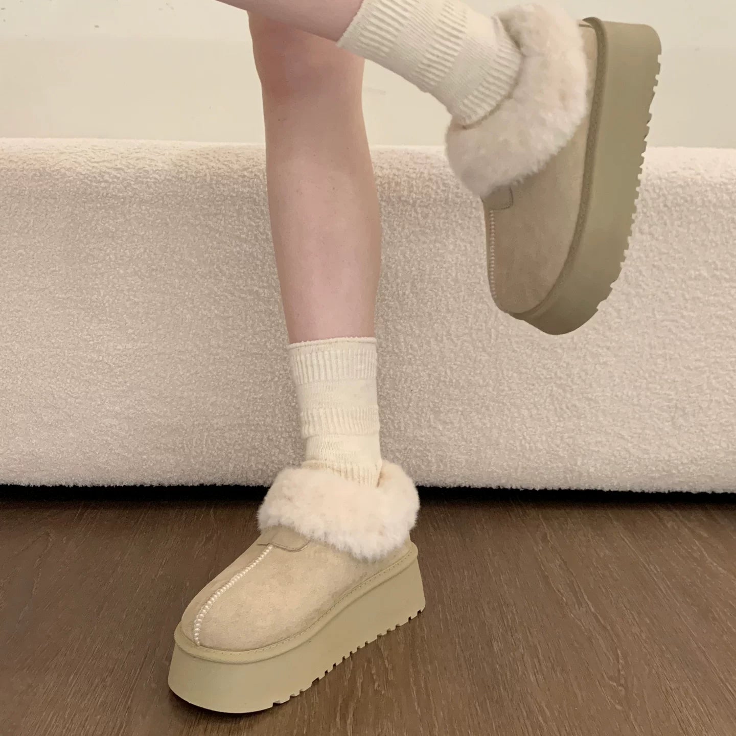 スノーファー ショートブーツ