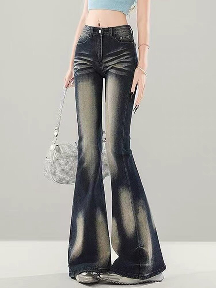 ハイウエストスリムフレアパンツ