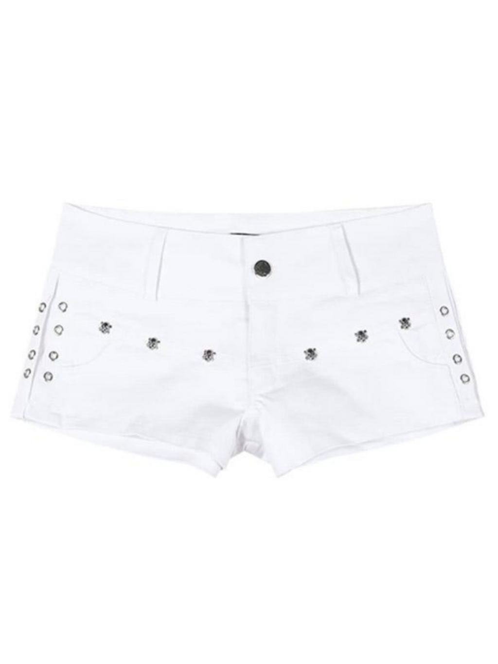 ロックテイスト スタッズベルト付きブラックパンツ