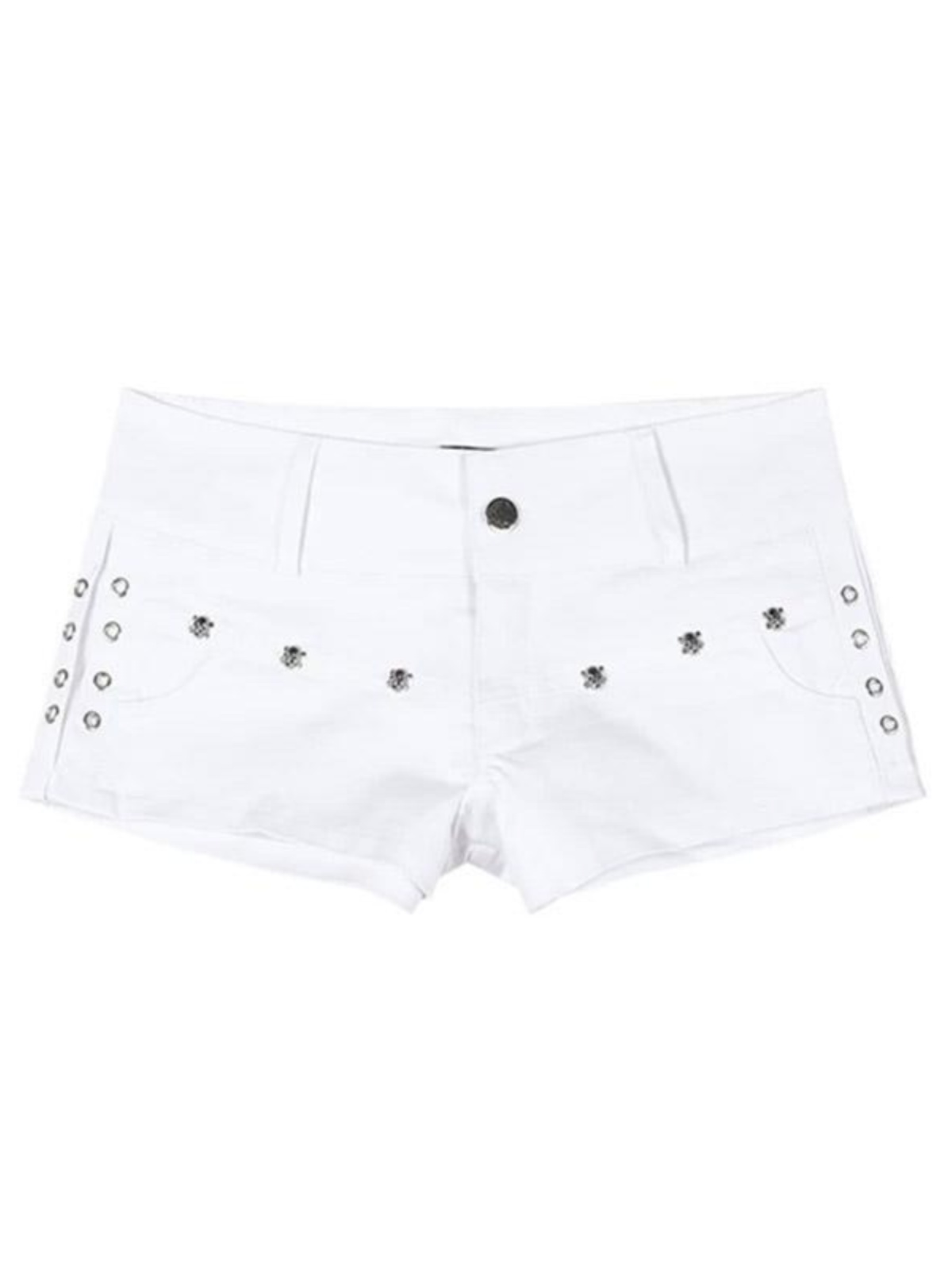 ロックテイスト スタッズベルト付きブラックパンツ