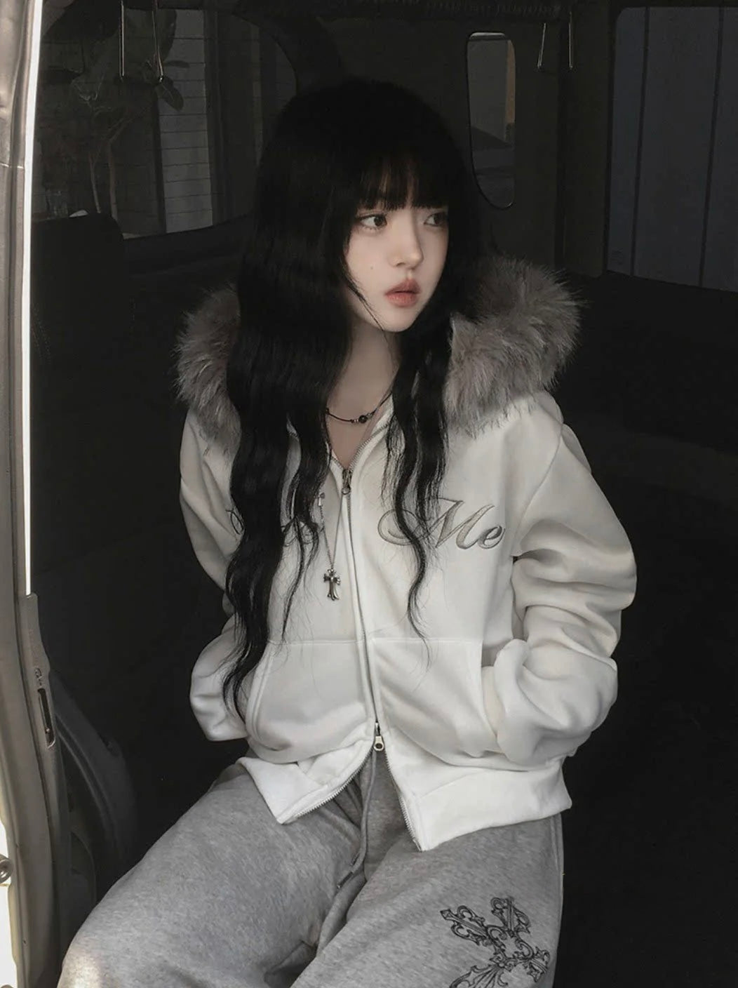 シルバーラインロゴ ファージップパーカー