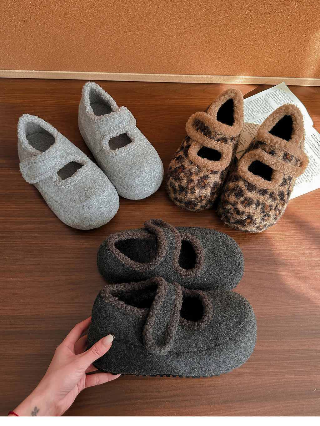 ウールフラットシューズ