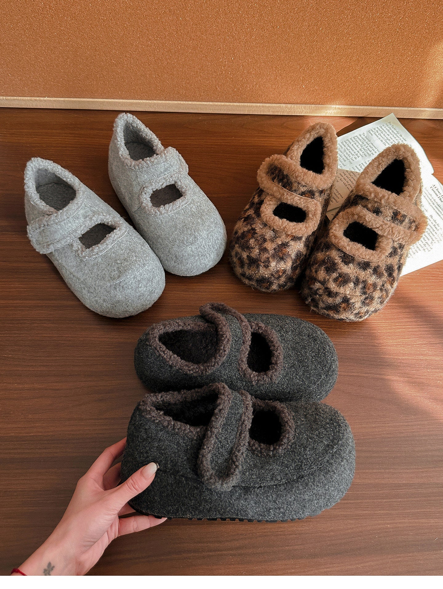 ウールフラットシューズ