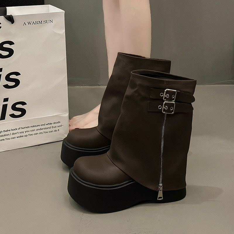 厚底ゴシックショートブーツ