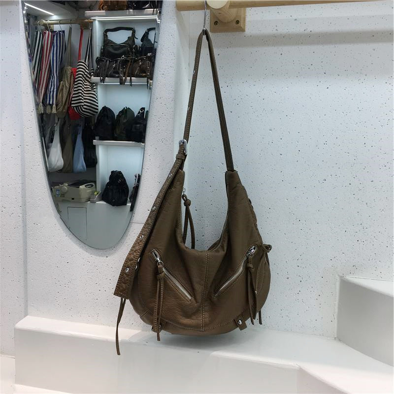 Y2Kジップ ショルダーバッグ