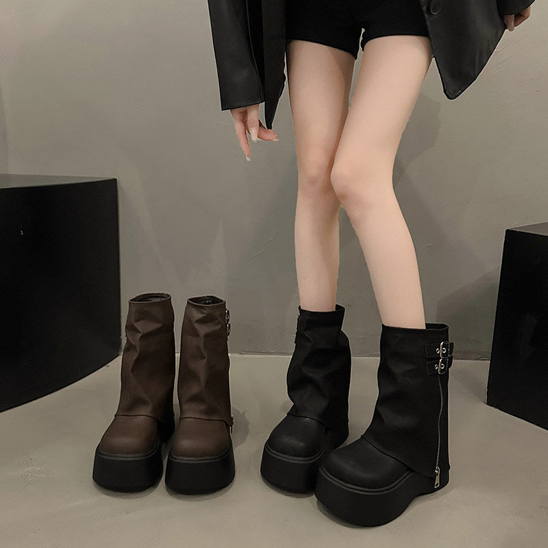 厚底ゴシックショートブーツ