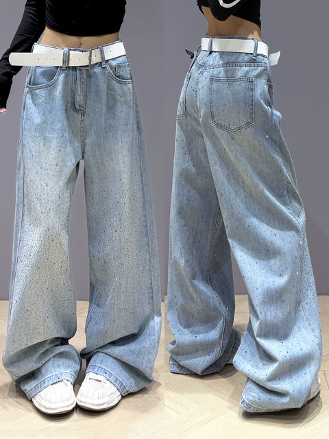 ラインストーンデニムパンツ KDS346