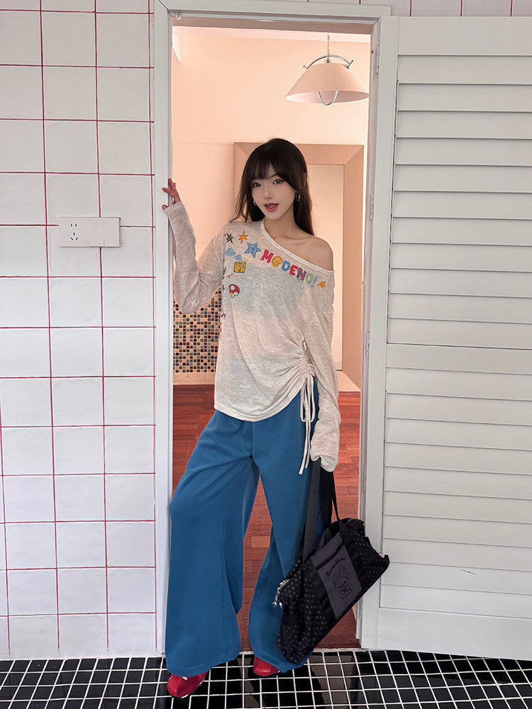 ルーズシルエット ロゴスウェットパンツ