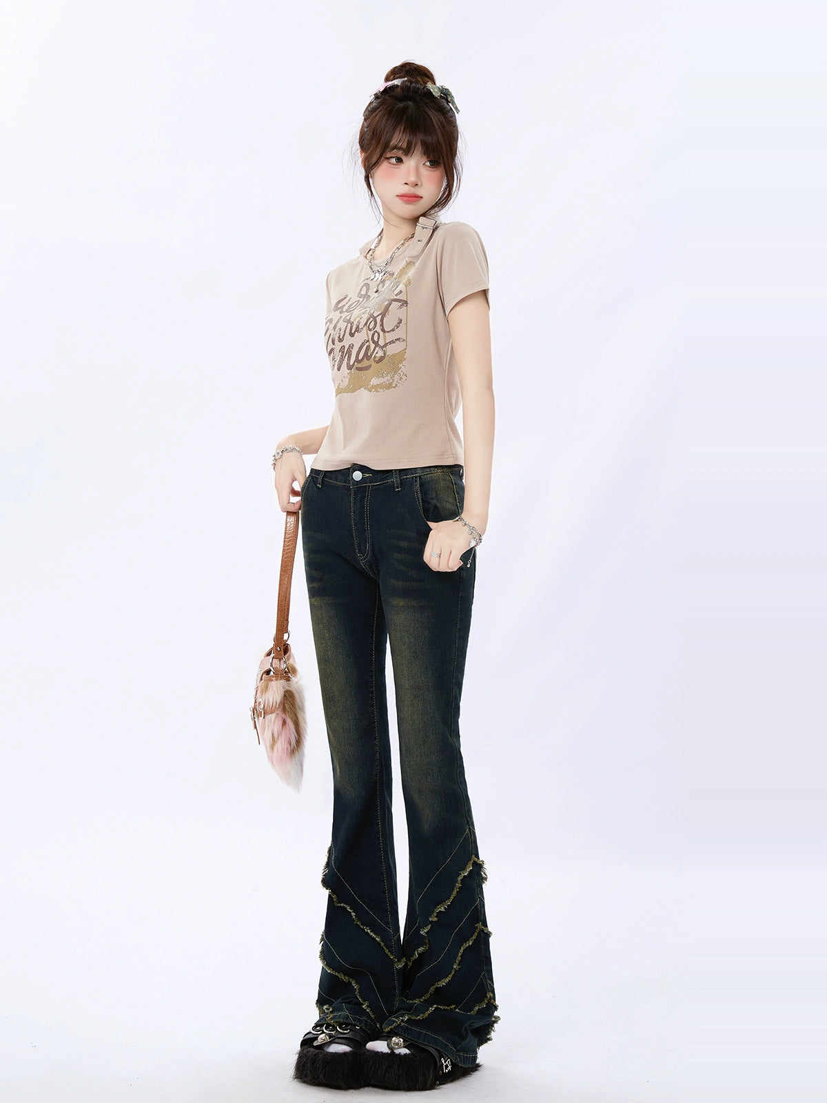 雰囲気◎TRUE RELIGION ダメージ加工フレアデニムパンツ 00s 雰囲気◎TRUE RELIGION ダメージ加工フレアデニムパンツ 00s