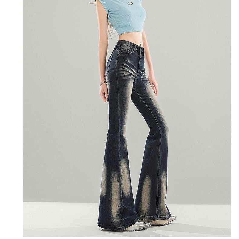 ハイウエストスリムフレアパンツ