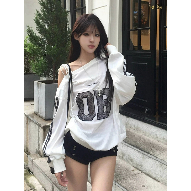 オフショルダーユニフォームロングTシャツ KOR246