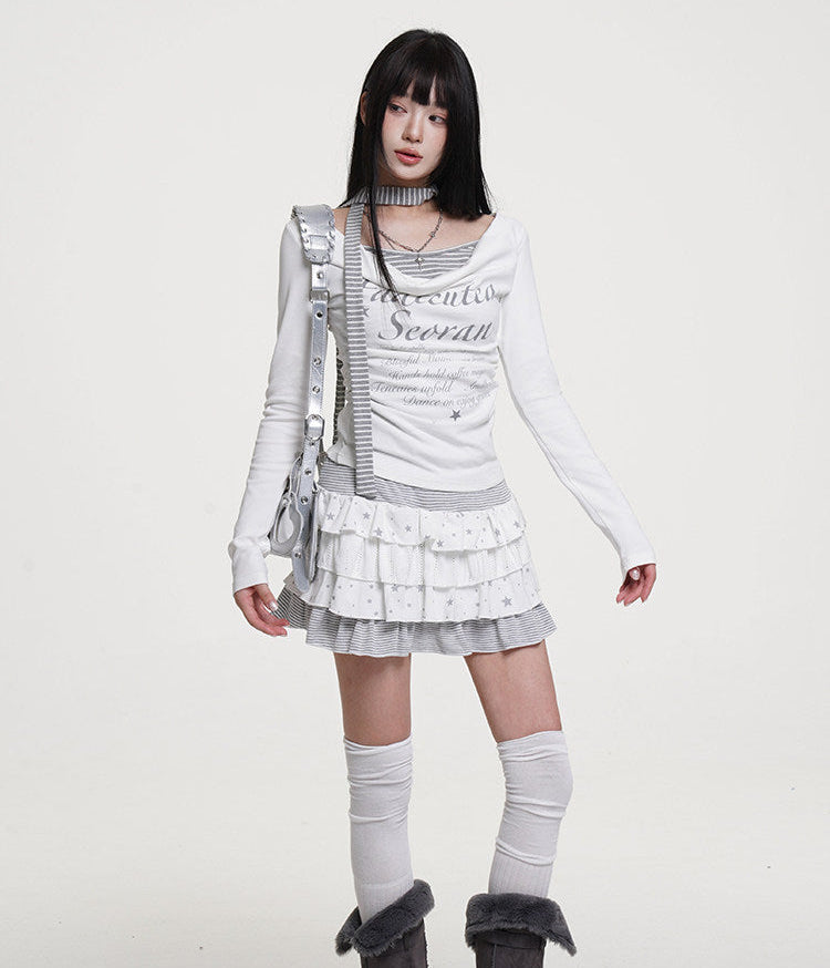 グランジムードネックストラップトップス