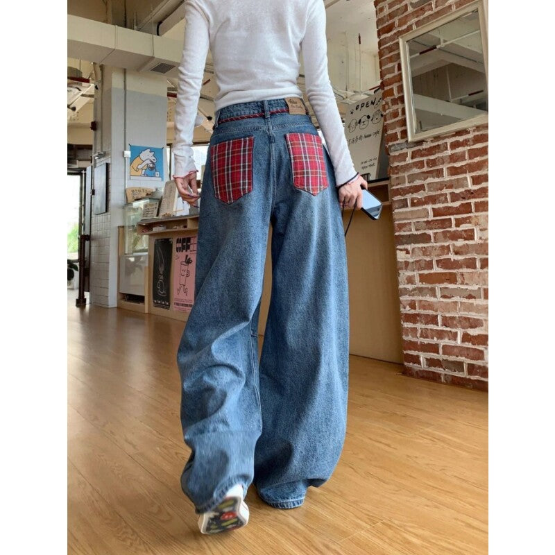 チェックストリートワイドデニム