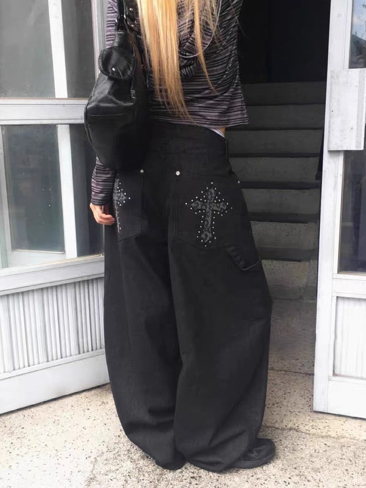 ダーククロス ワイドレッグカーゴデニム