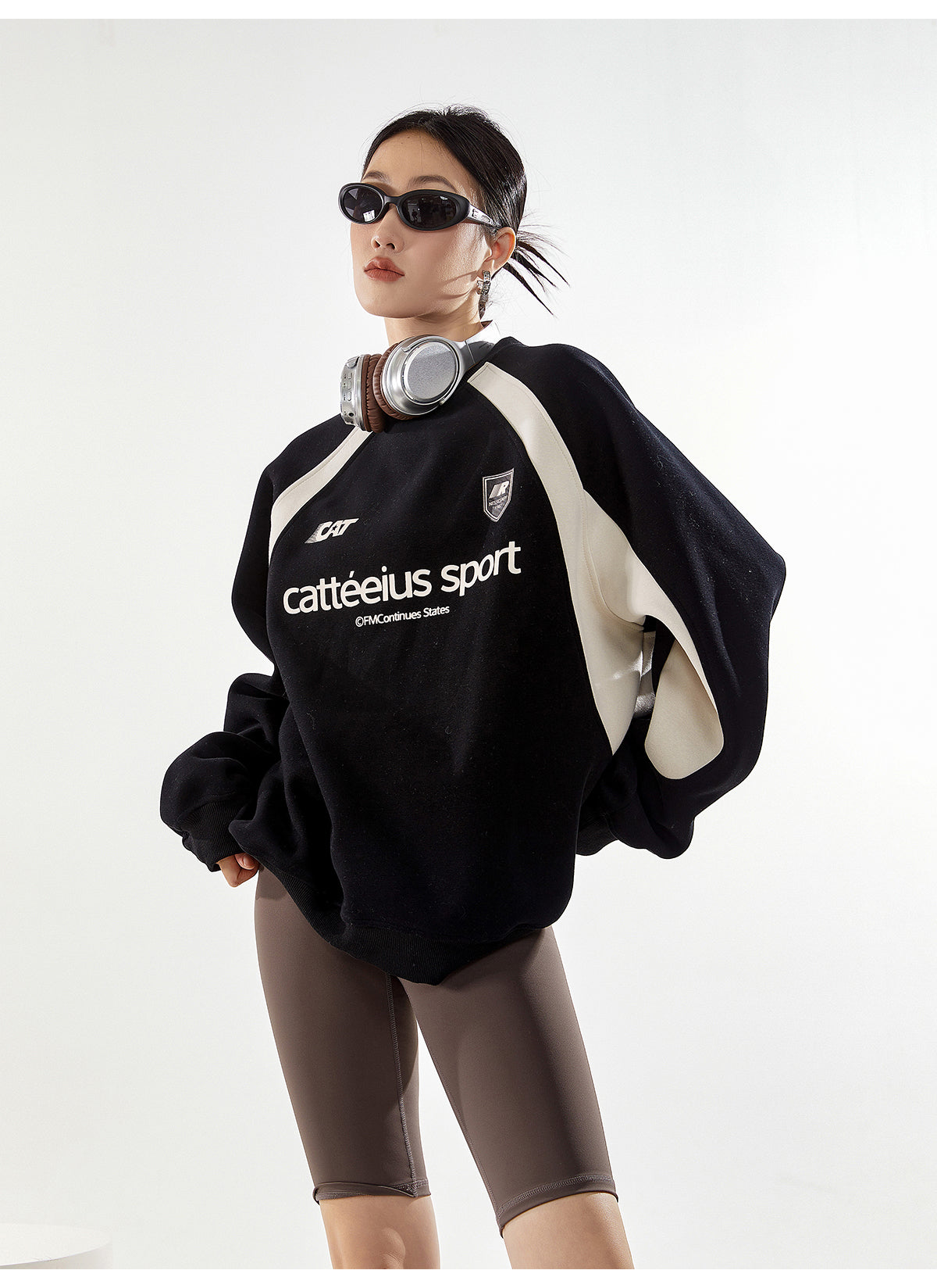 レタープリントスポーティースウェットシャツ KDS350