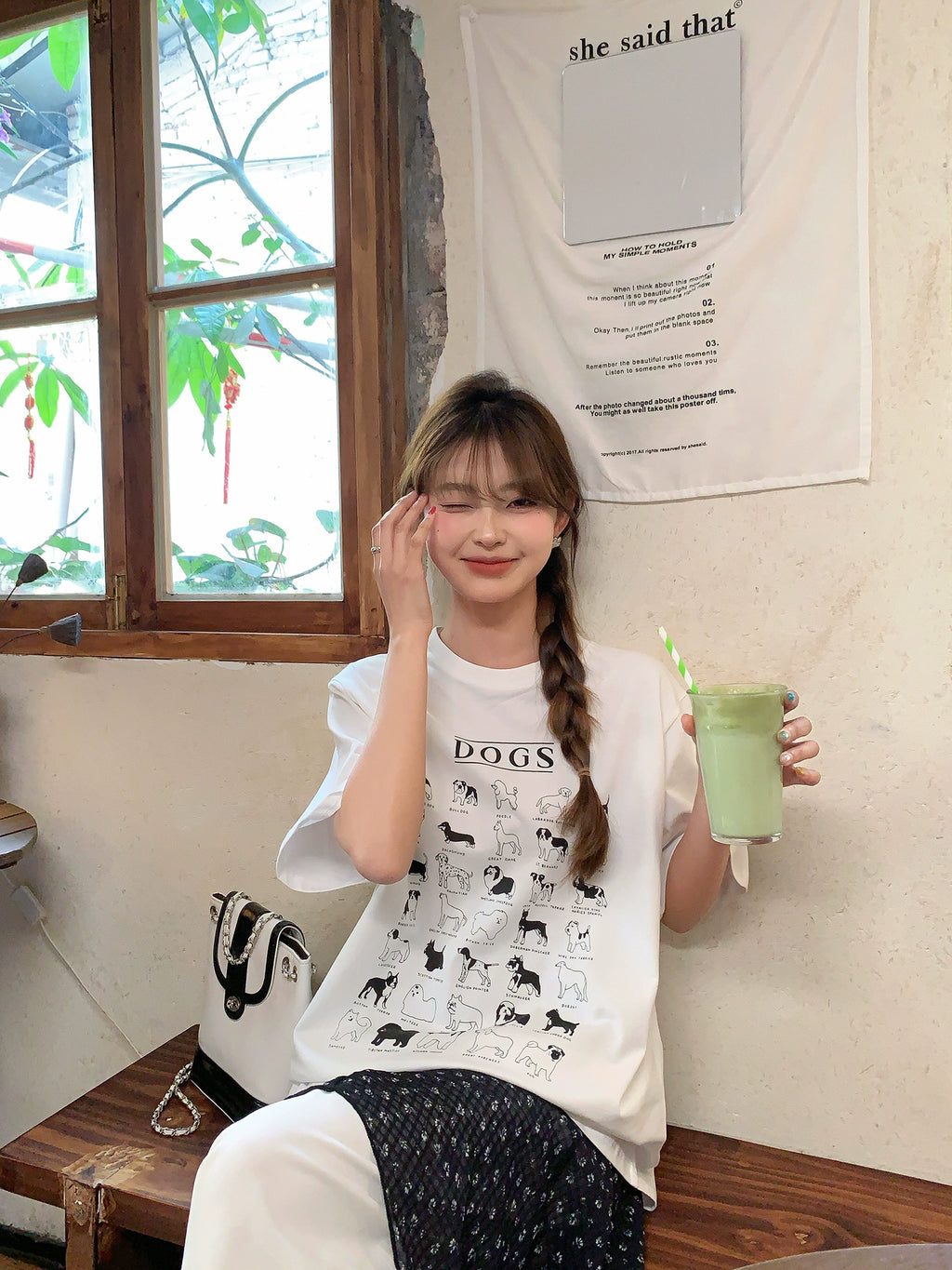ドッグパターンTシャツ