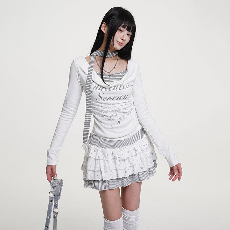 グランジムードネックストラップトップス