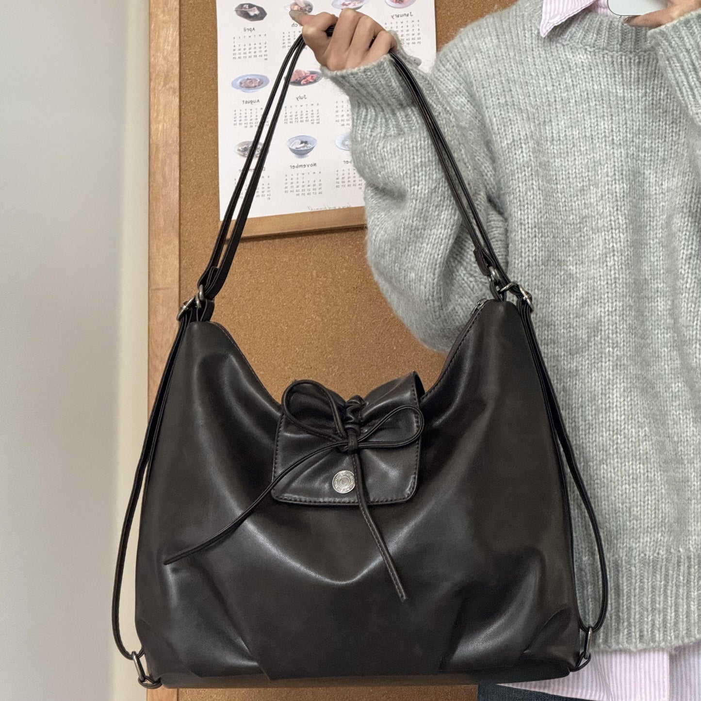 センターリボン3wayレザーバッグ