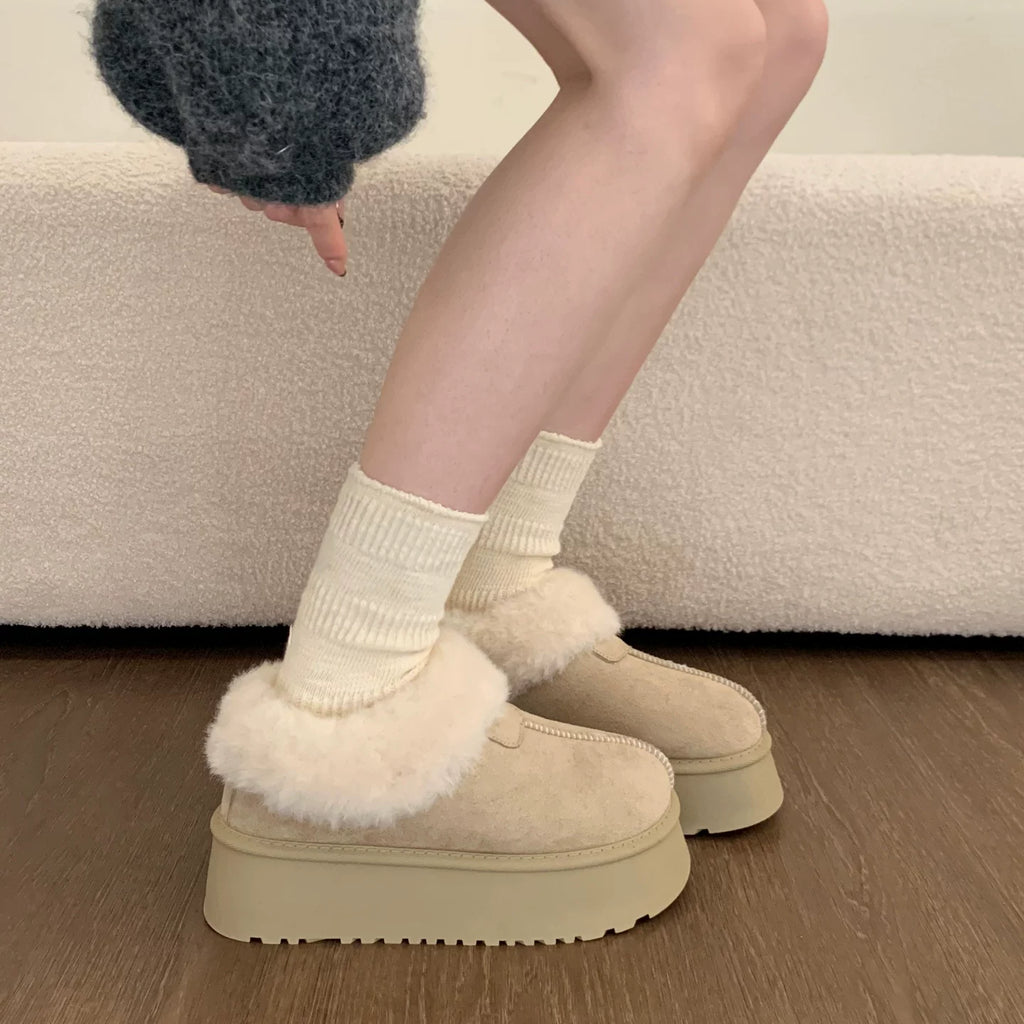 スノーファー ショートブーツ