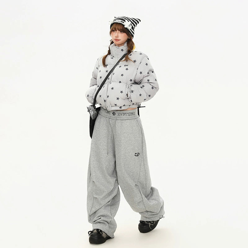 スタープリントスタンドカラーダウンジャケット