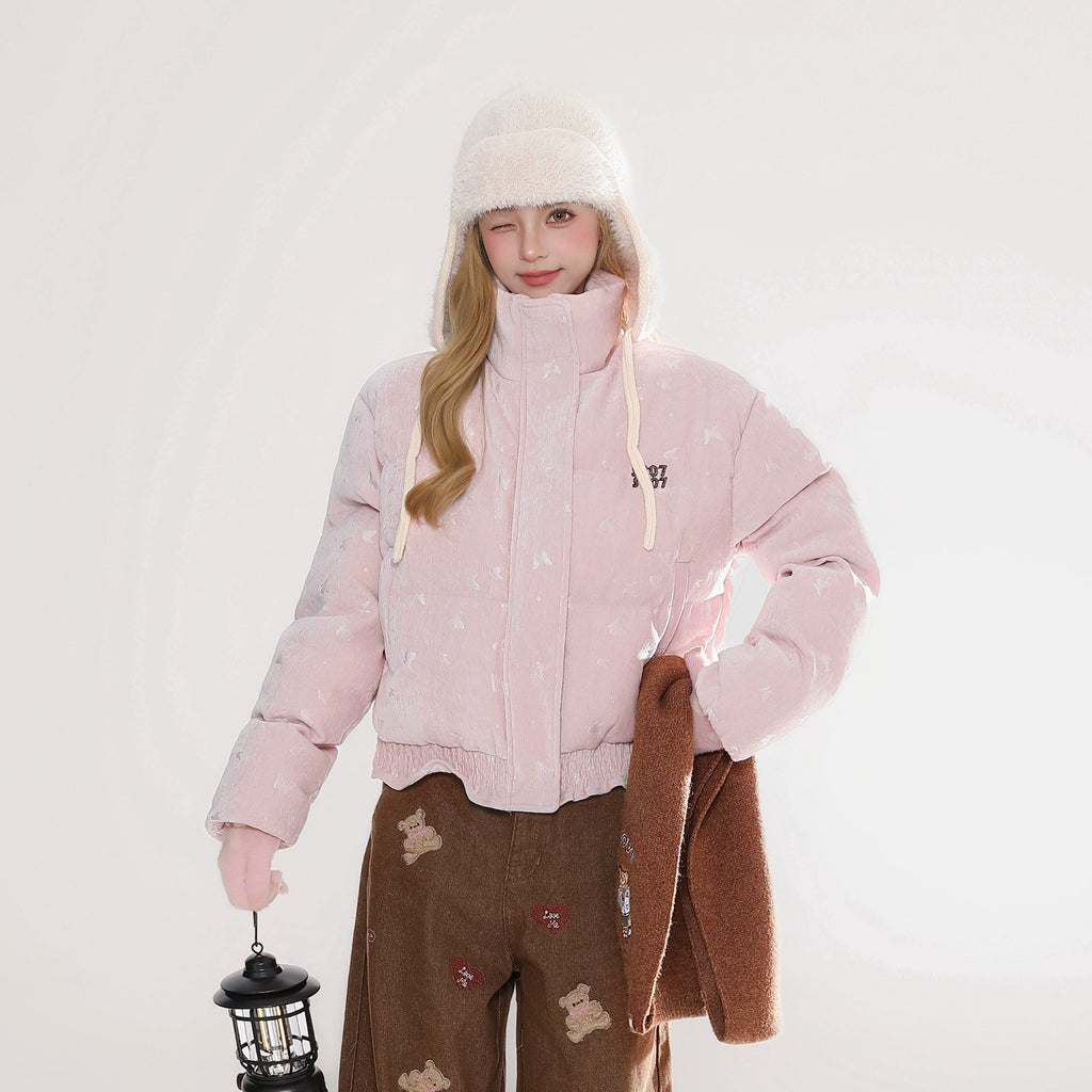 ピンクスノームードボアジャケット