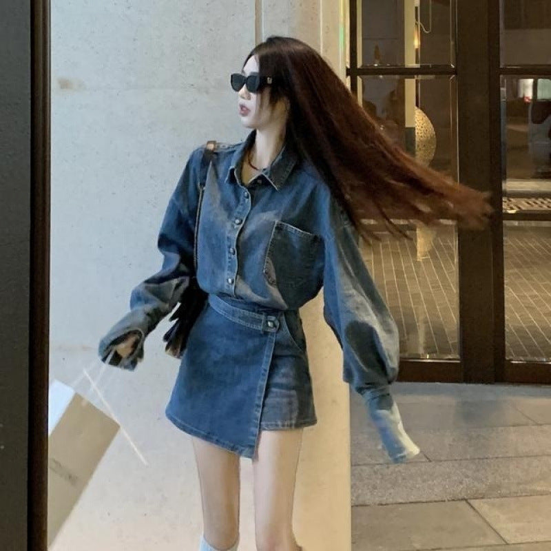 デニムラップミニセットアップ