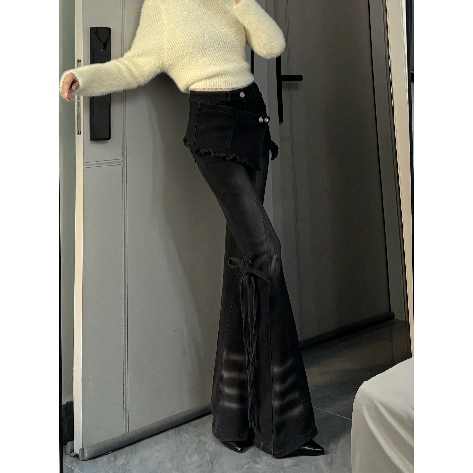 スカートレイヤー フレアデニム（取り外し可）