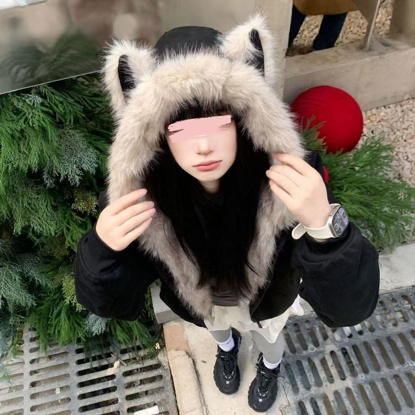 猫耳ファーフードジャケット