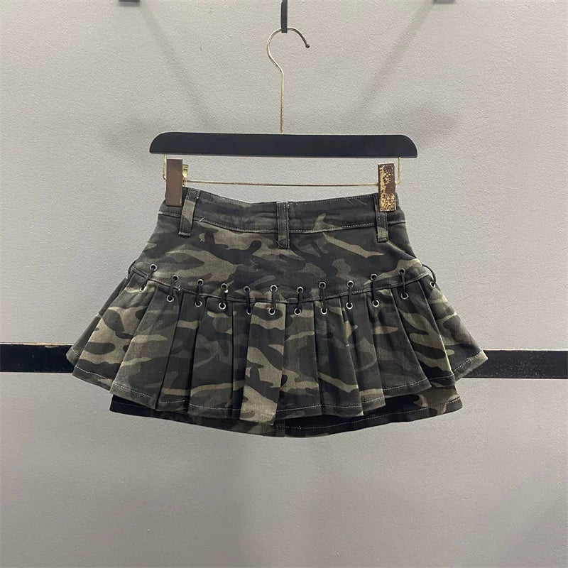 カモフラプリーツミニスカート