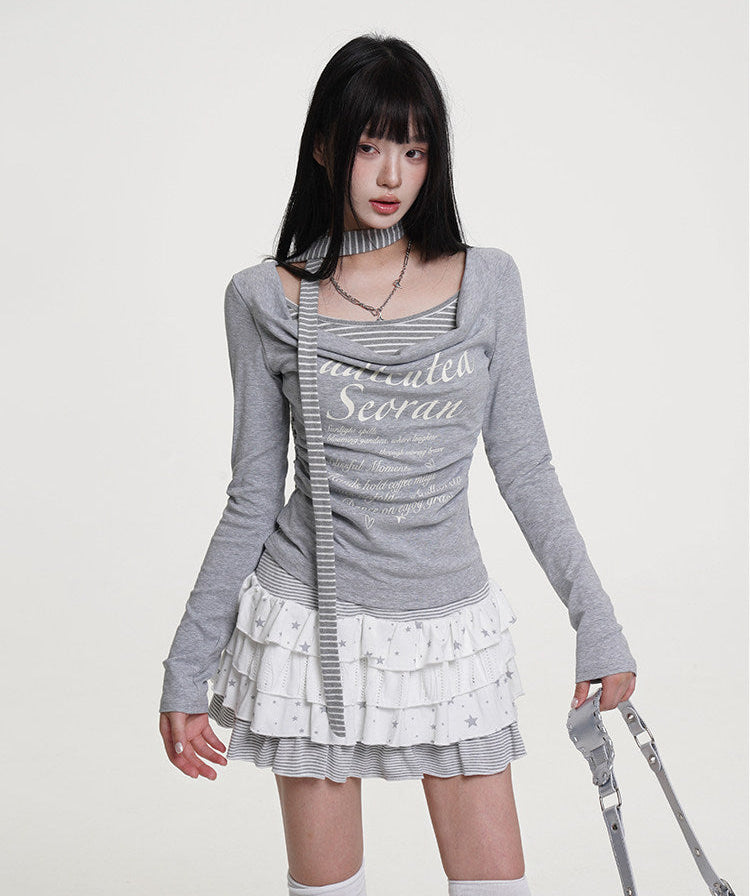 グランジムードネックストラップトップス