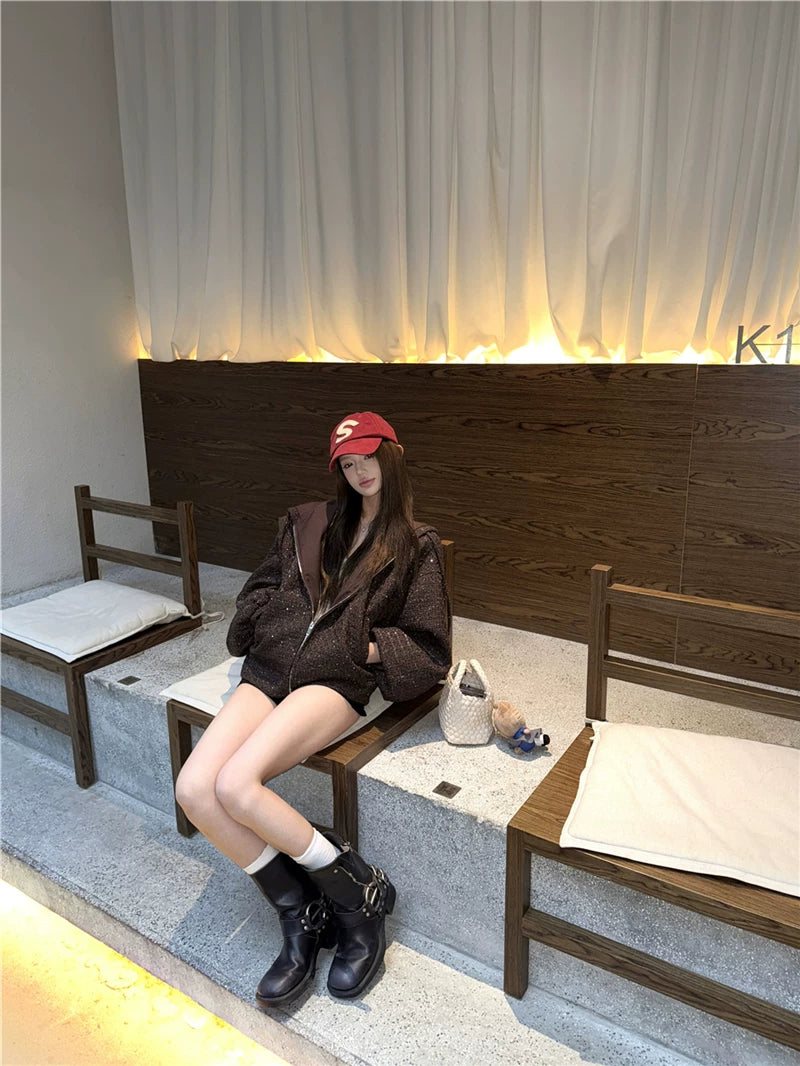 グリッターツイード フーディジャケット