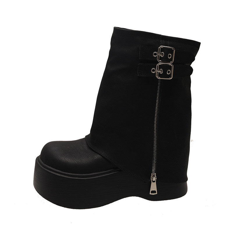 厚底ゴシックショートブーツ