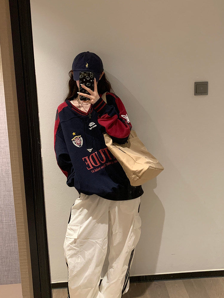 ヴィンテージスポーツバイカラースウェットトップス