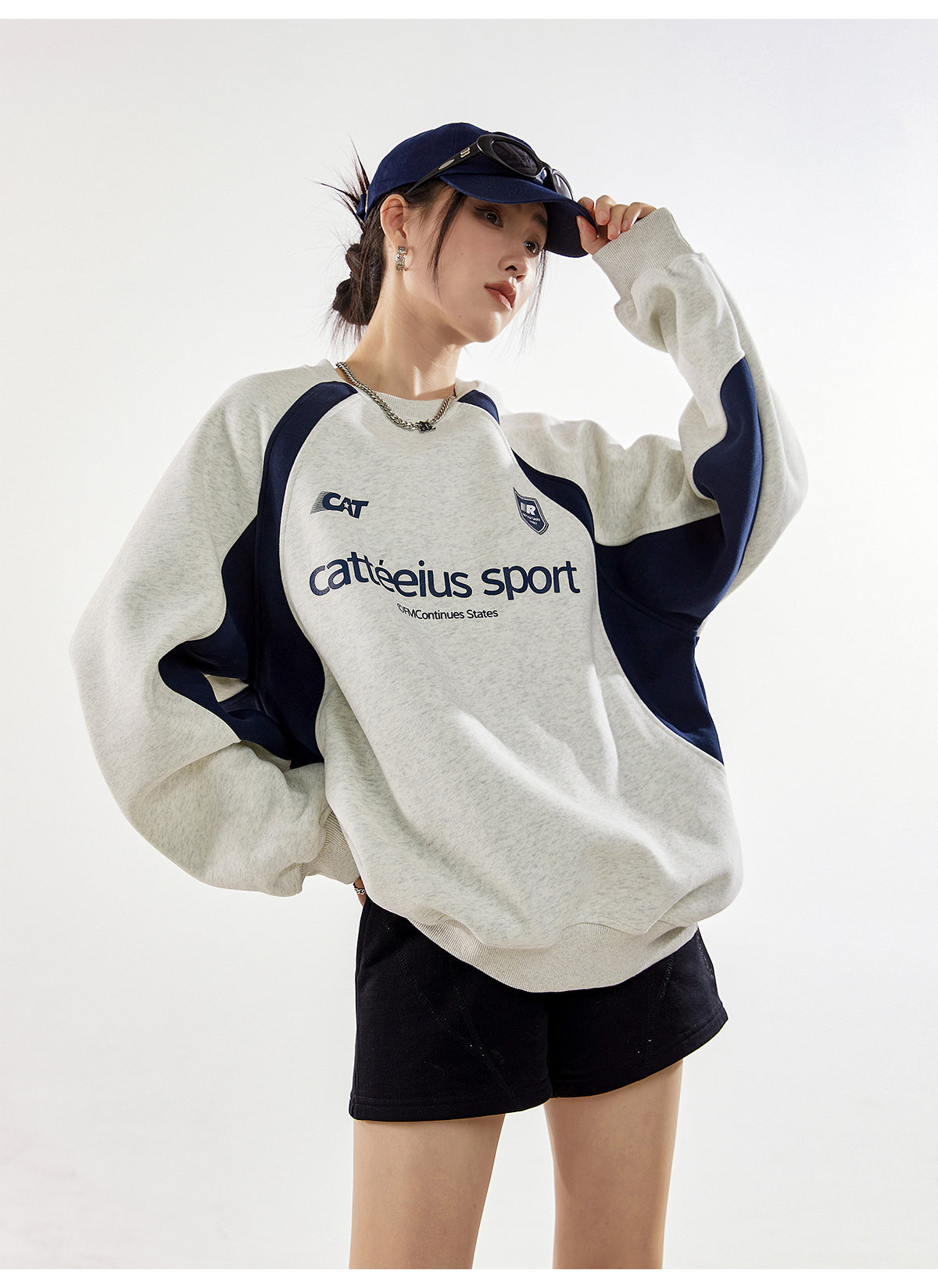 レタープリントスポーティースウェットシャツ KDS350