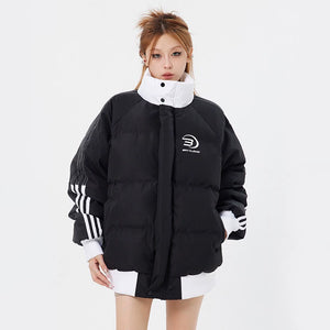 バイカラースポーティダウンジャケット