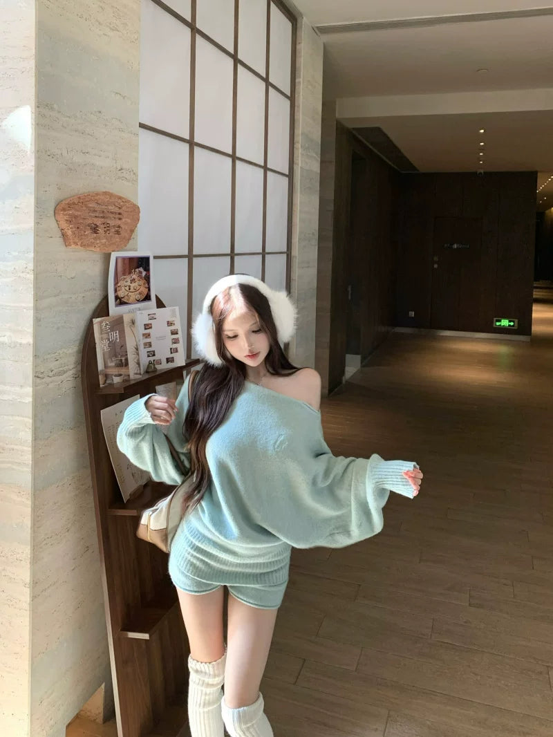 ワンショル ニットセットアップ