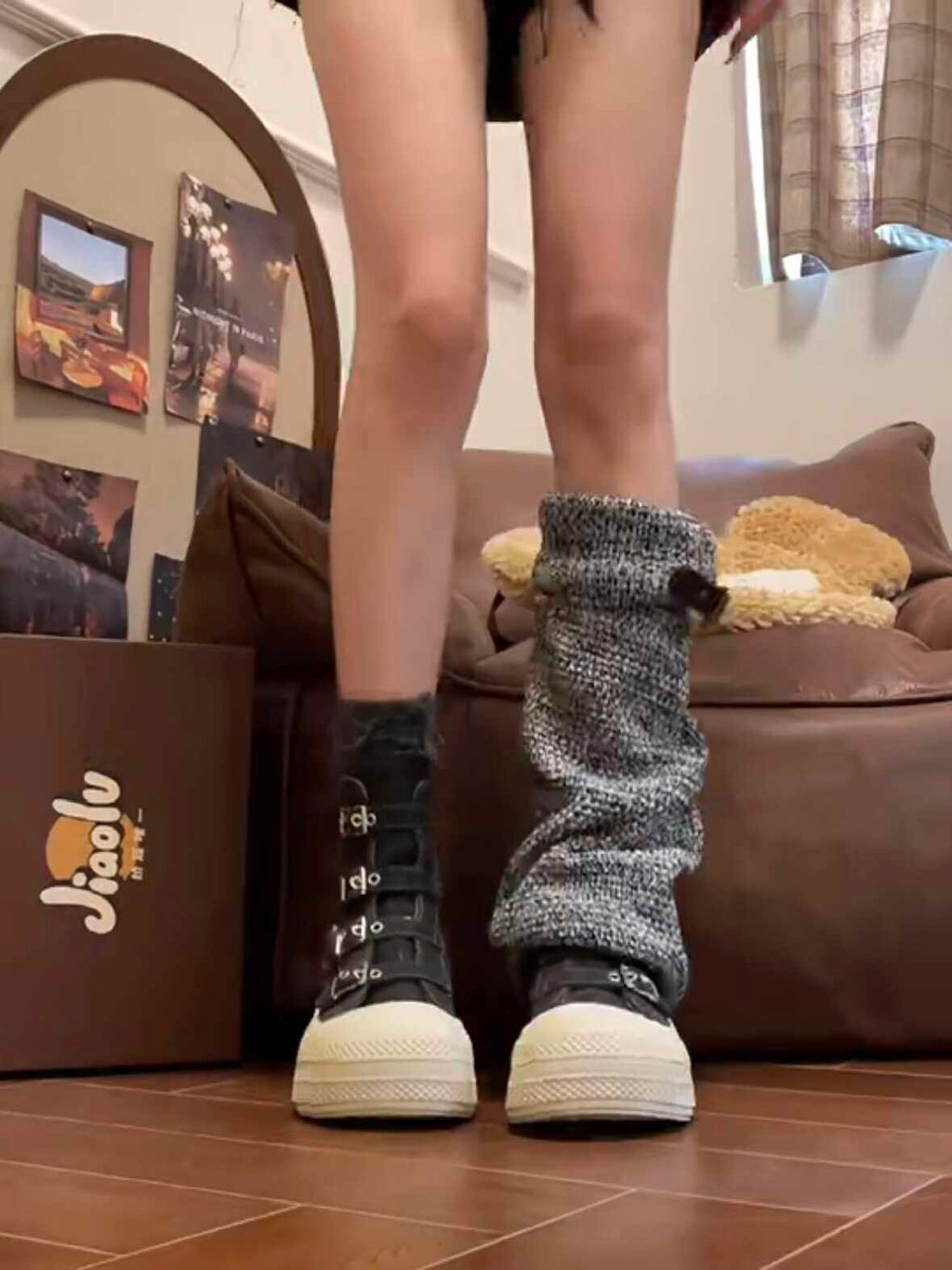 バックルエッジハイソールスニーカーブーツ