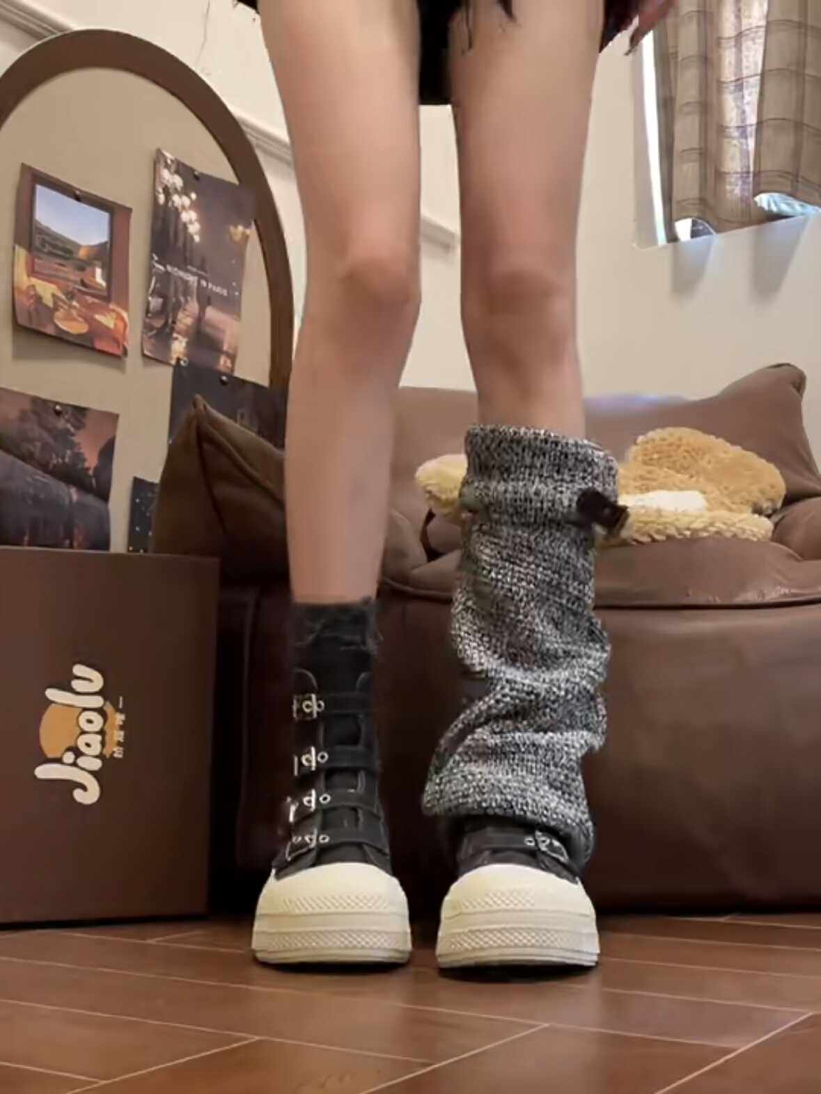 バックルエッジハイソールスニーカーブーツ