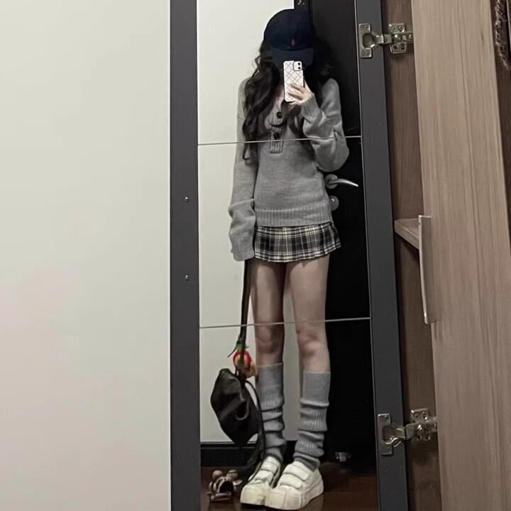 フロントボタンリブニットトップス