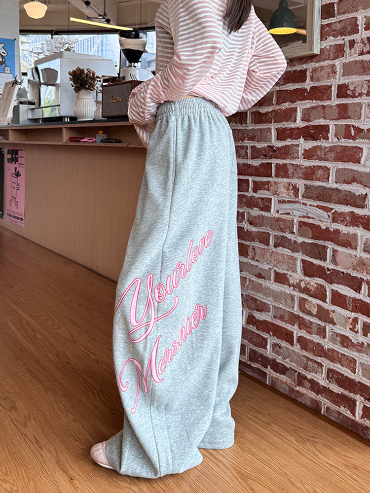 ルーズシルエット ロゴスウェットパンツ