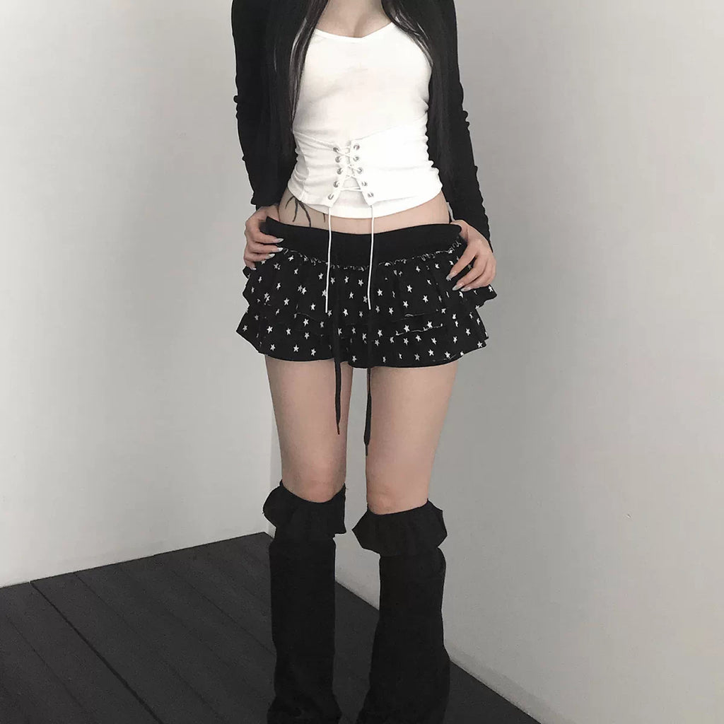 スターティアードフリルミニスカート