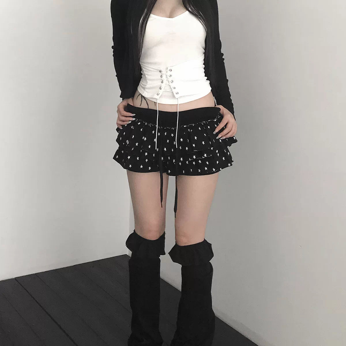 スターティアードフリルミニスカート