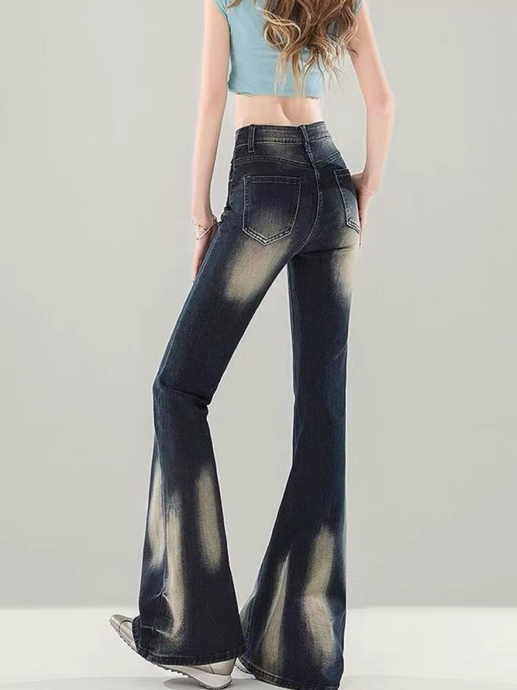 ハイウエストスリムフレアパンツ