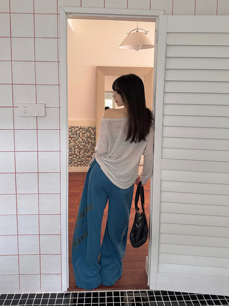ルーズシルエット ロゴスウェットパンツ
